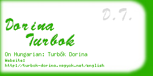 dorina turbok business card