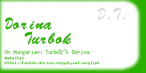 dorina turbok business card